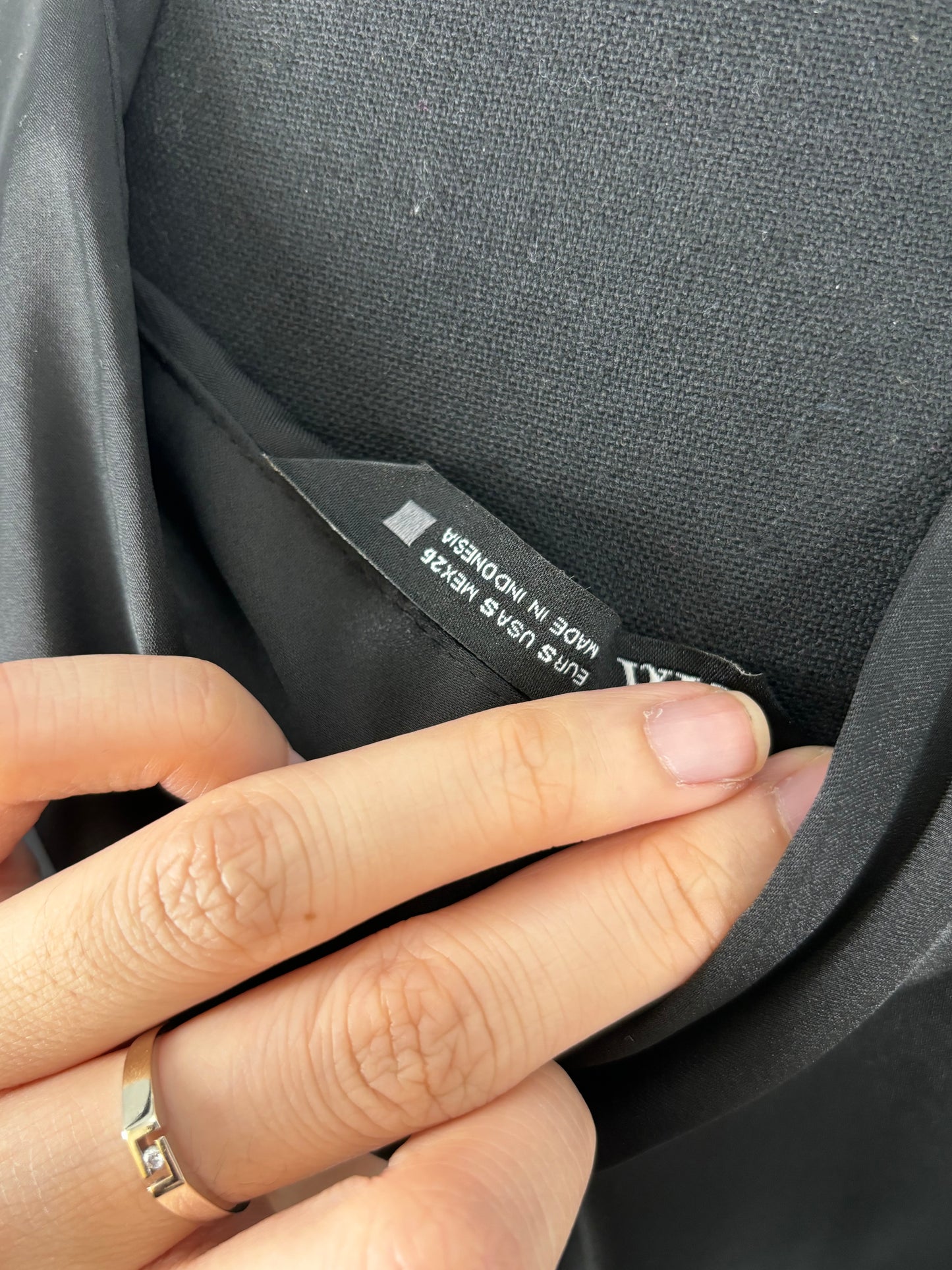 ZARA Women's Elegant Black Silk Button-Up Blouse – Size S