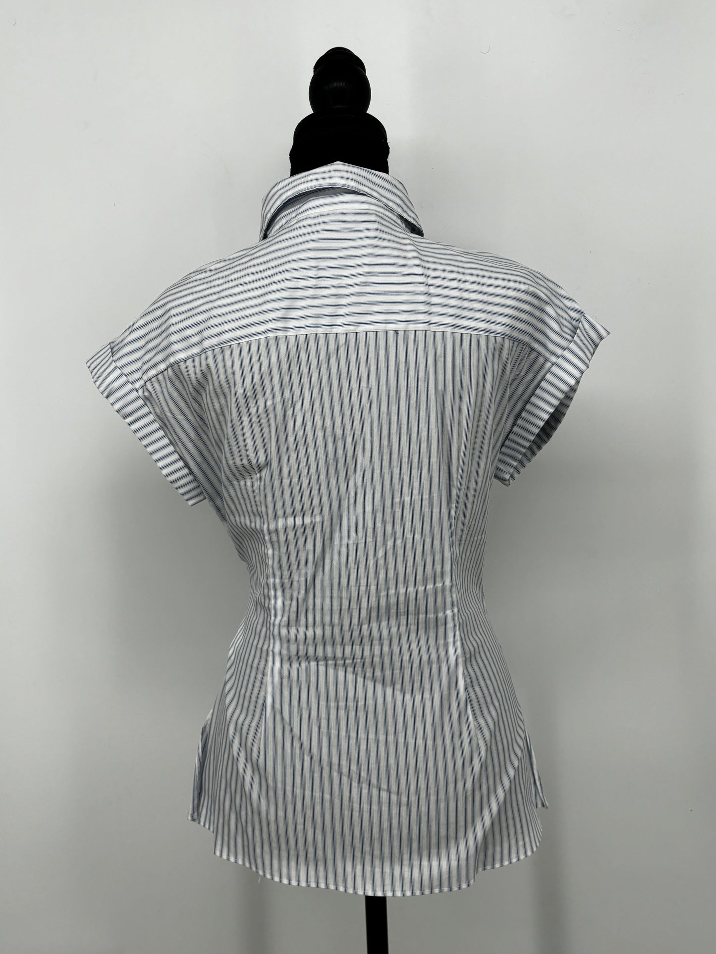Women's Blue Striped Tie-Front Shirt – Size S