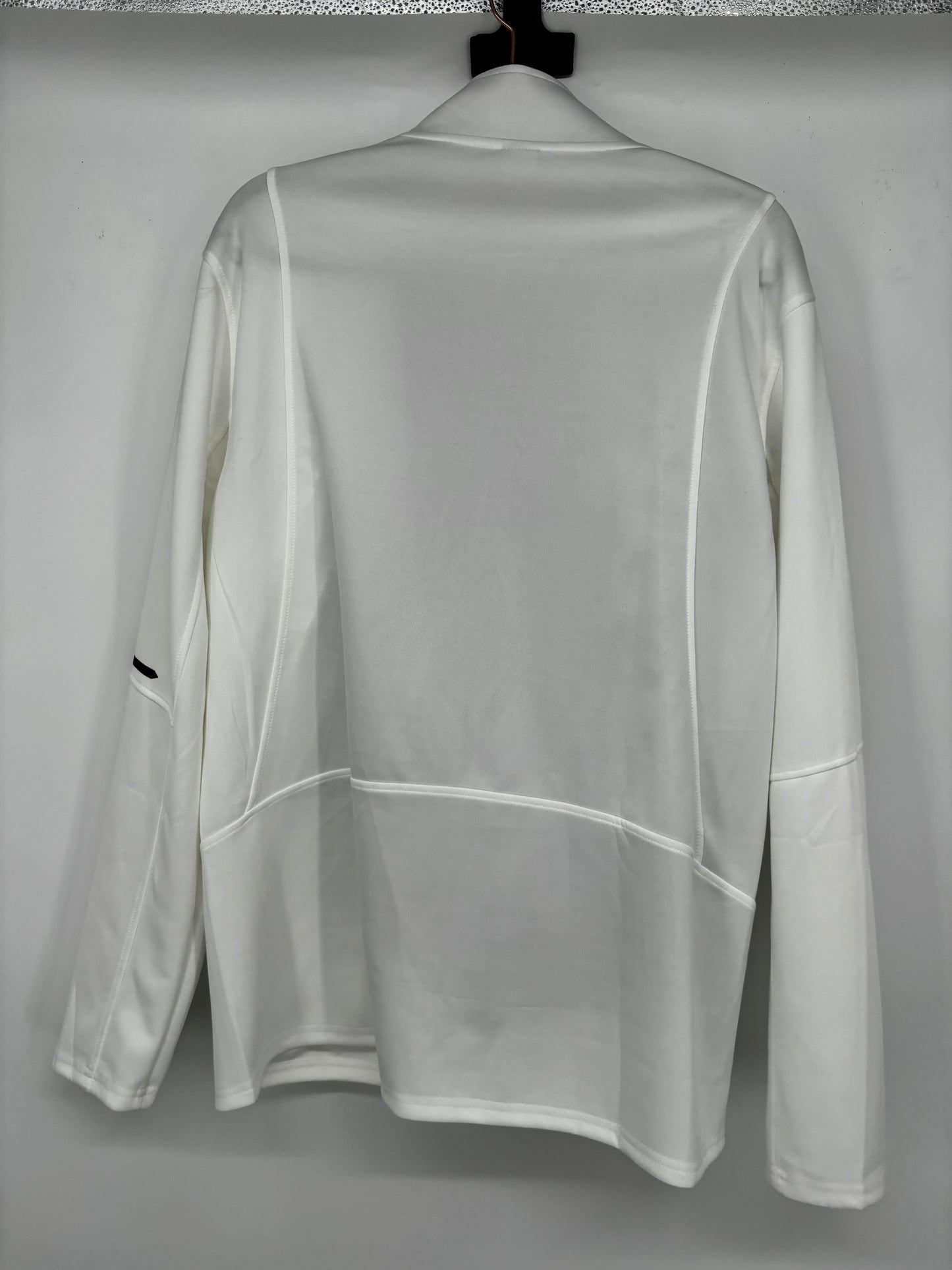 Men’s White Stand Collar Zip-Up Jacket – Size M