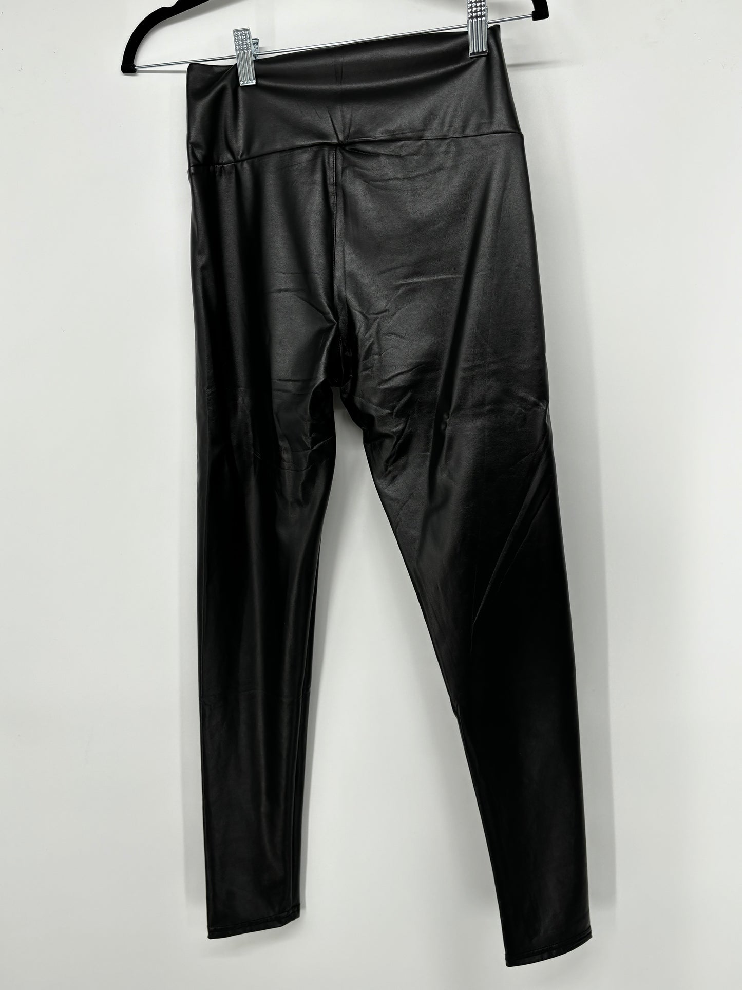 Women’s Black PU Leather Leggings – Size S