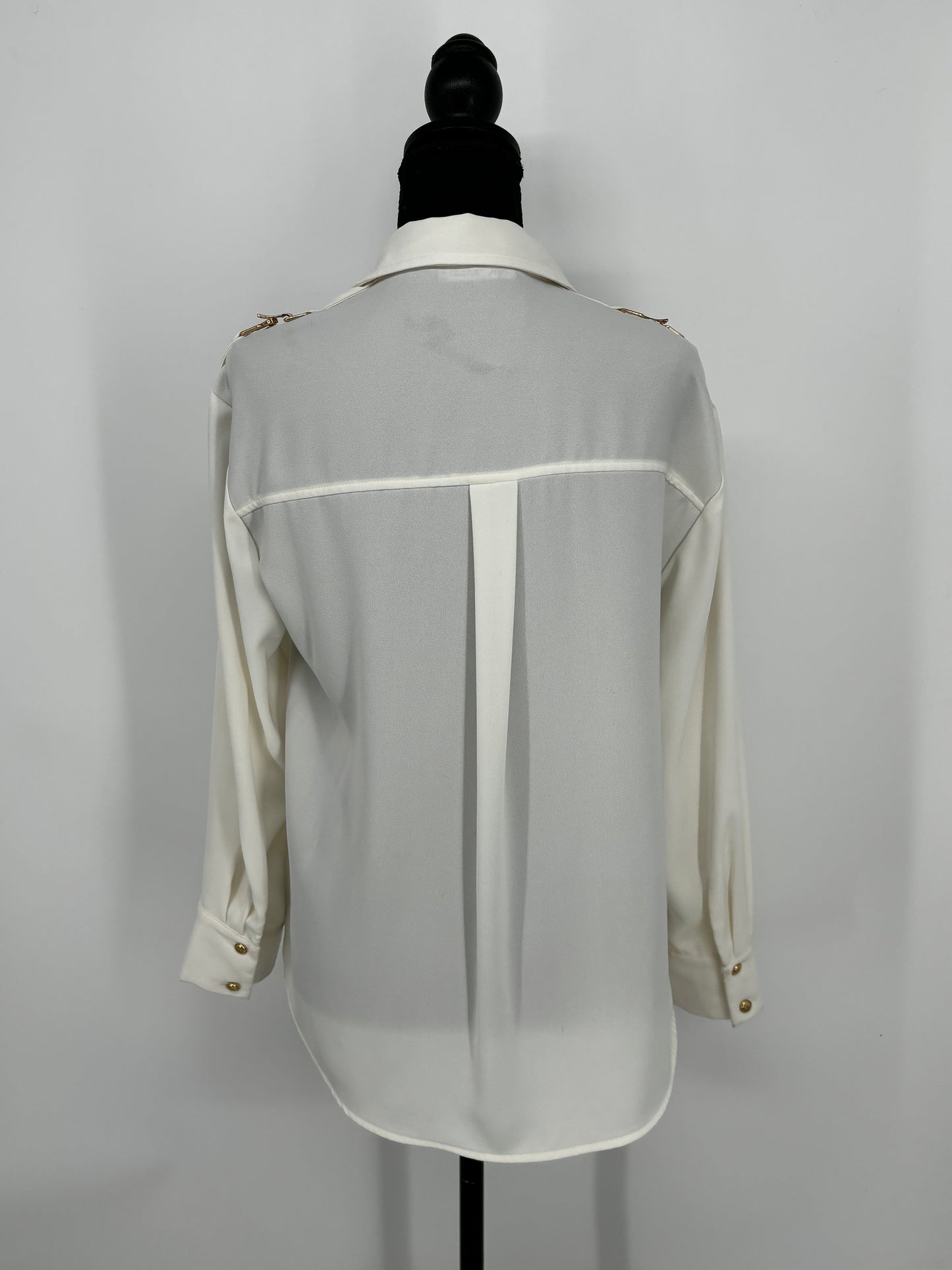 ZARA Women’s White Military Style Shirt size xs