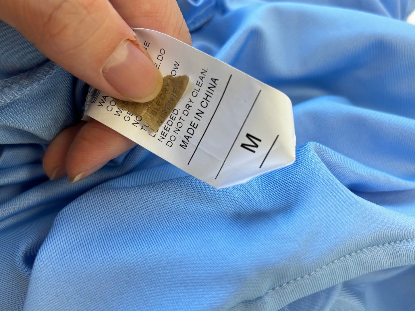 Women’s Light Blue Romper with Puffy Skirt Hem size m