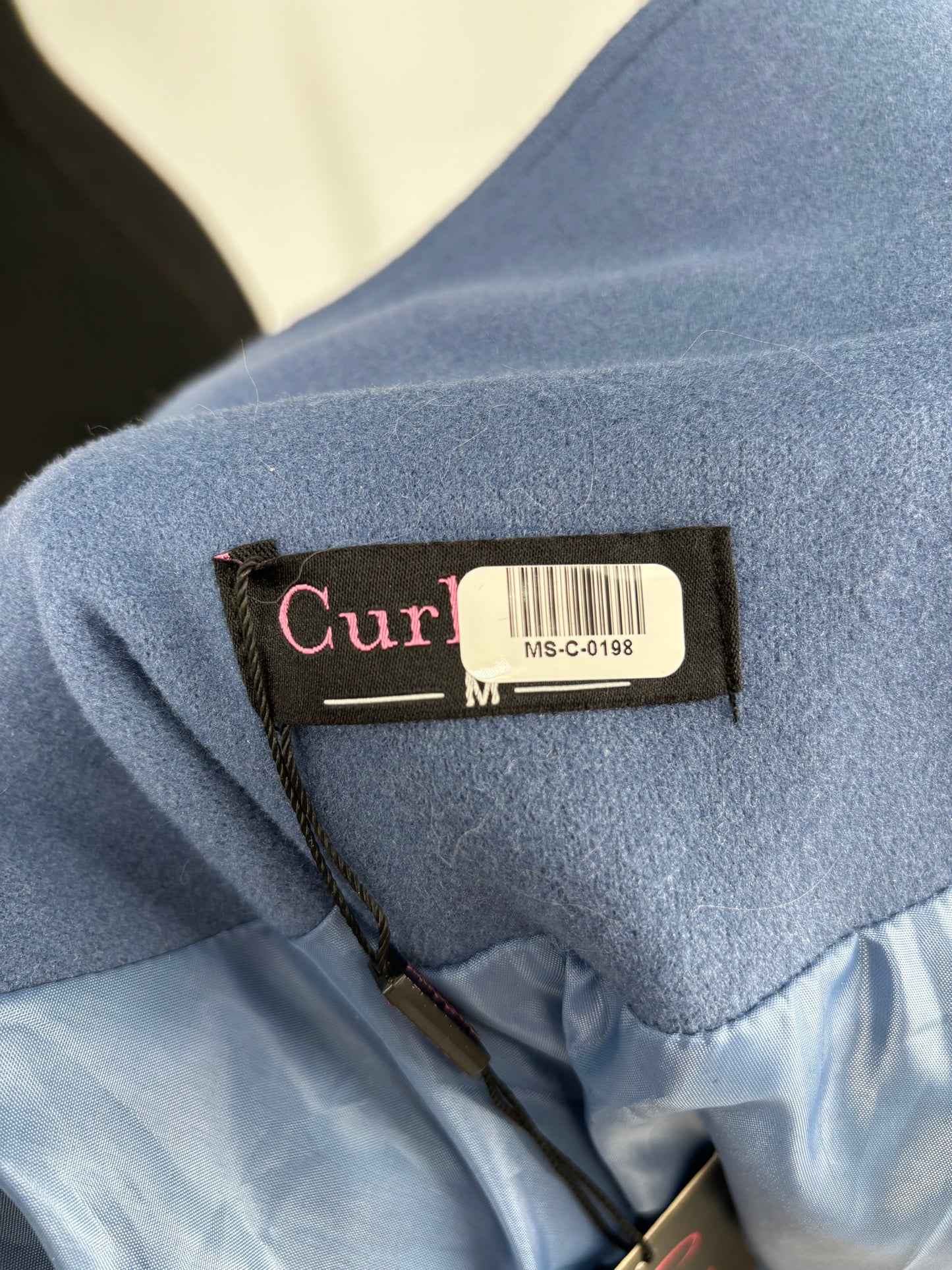 Women’s Navy Blue Double-Breasted Long Coat size m