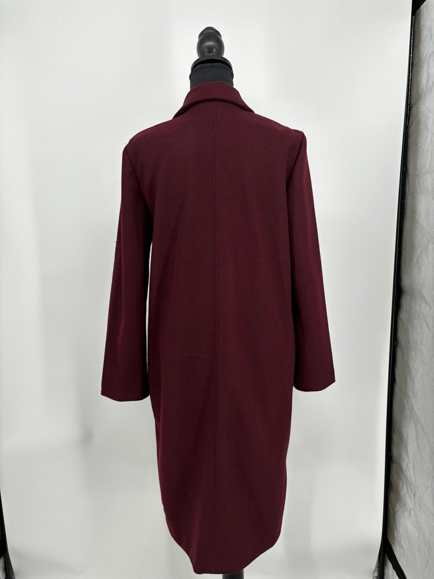 Women’s Burgundy Long Wool Coat size m
