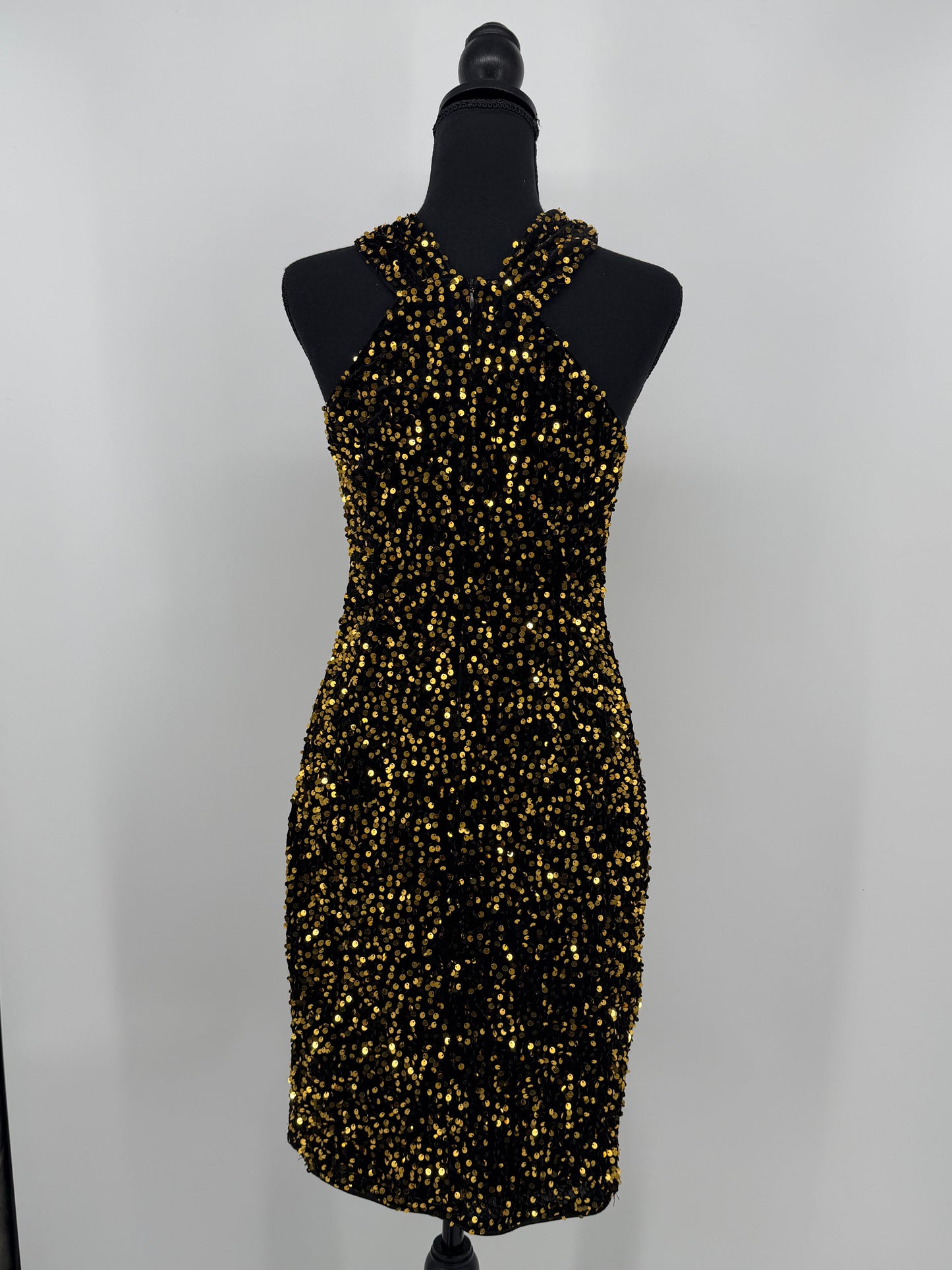 old Sequin Halter Bodycon Dress – Women's Size S