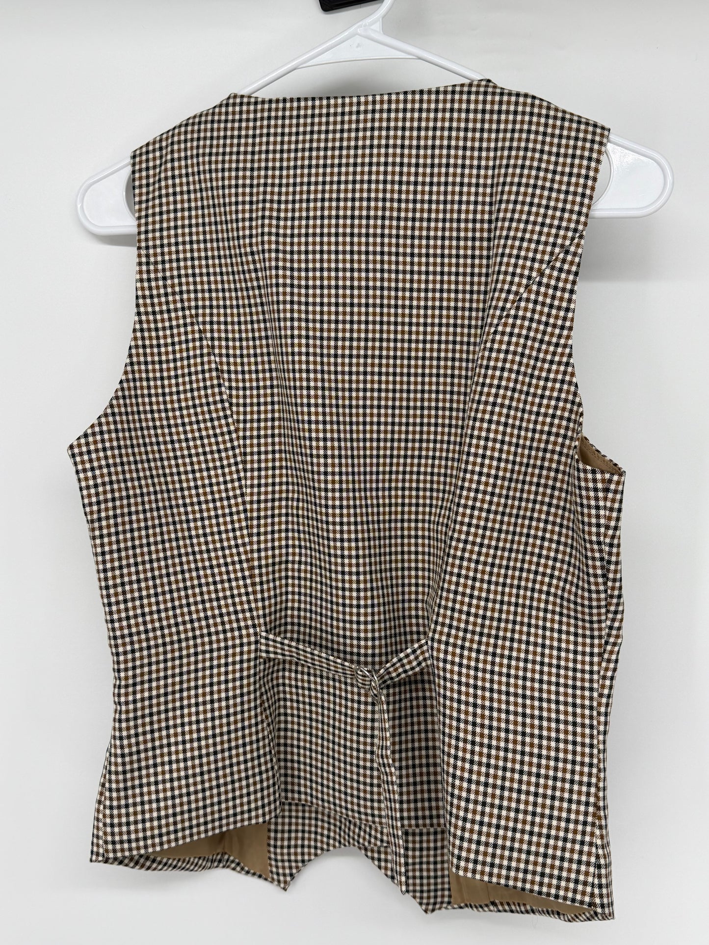 Brown Plaid Vest – Size M