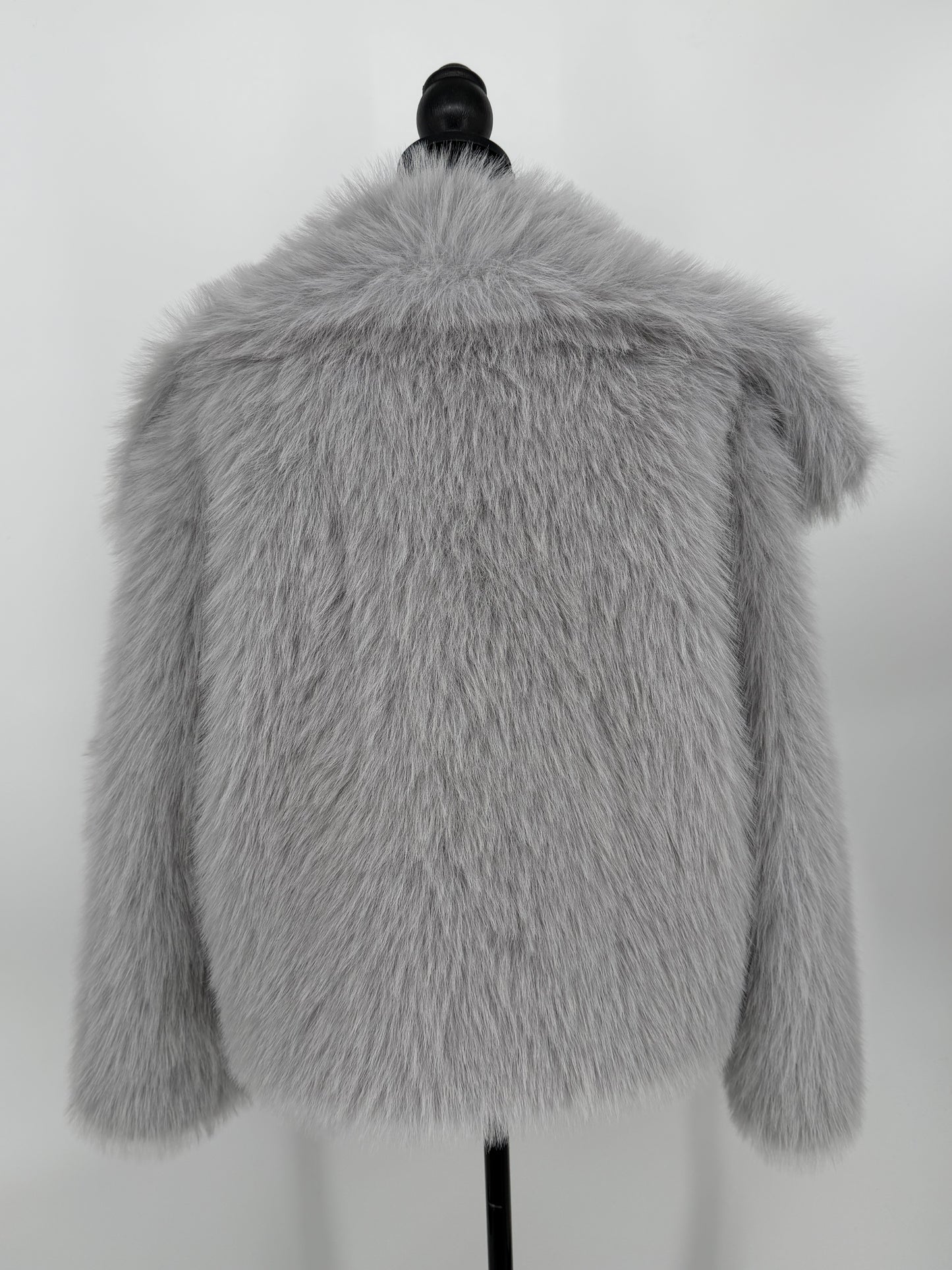 Women's Gray Faux Fur Jacket – Size M