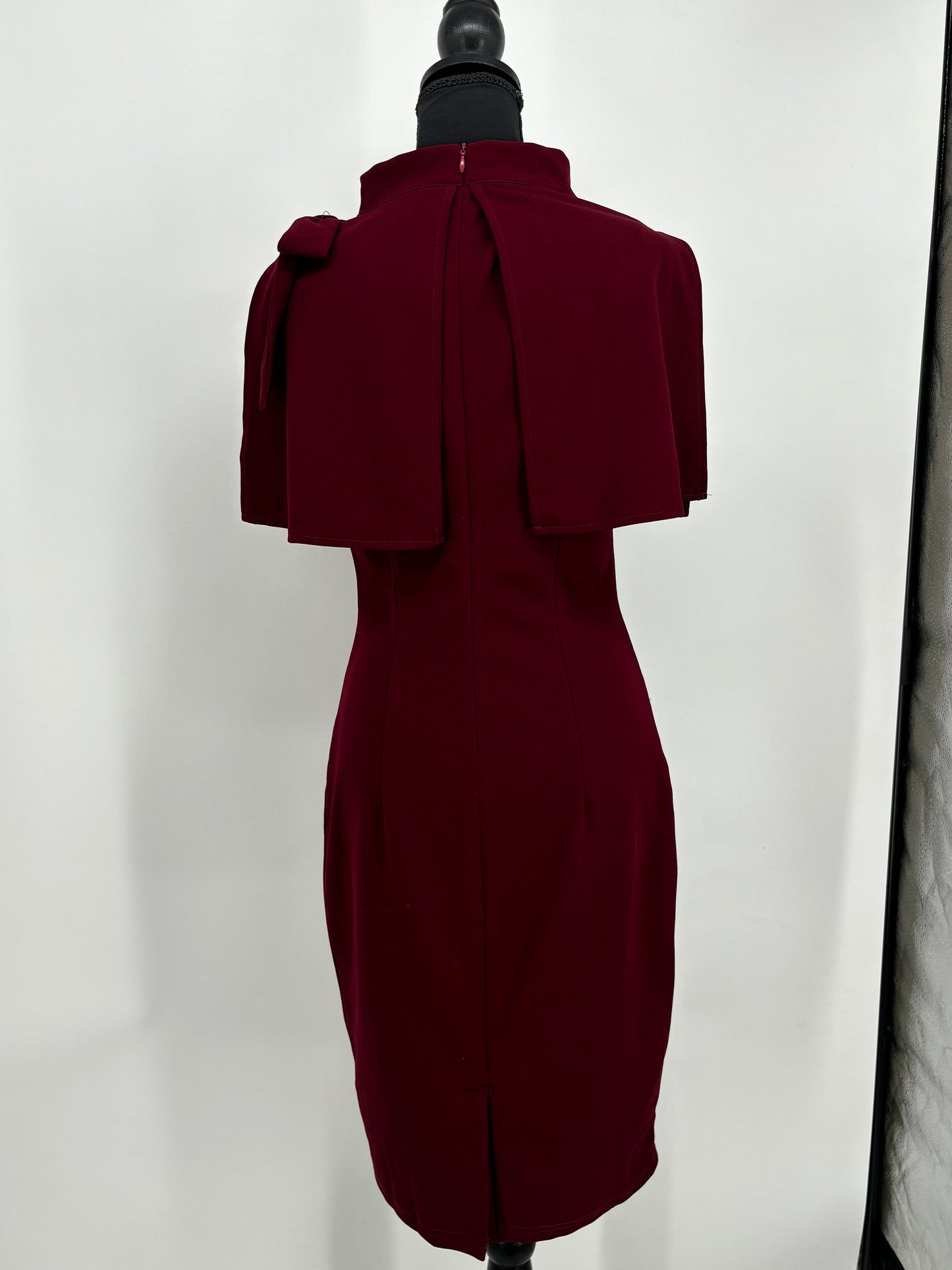 Women’s Burgundy Cape Bodycon Dress size m