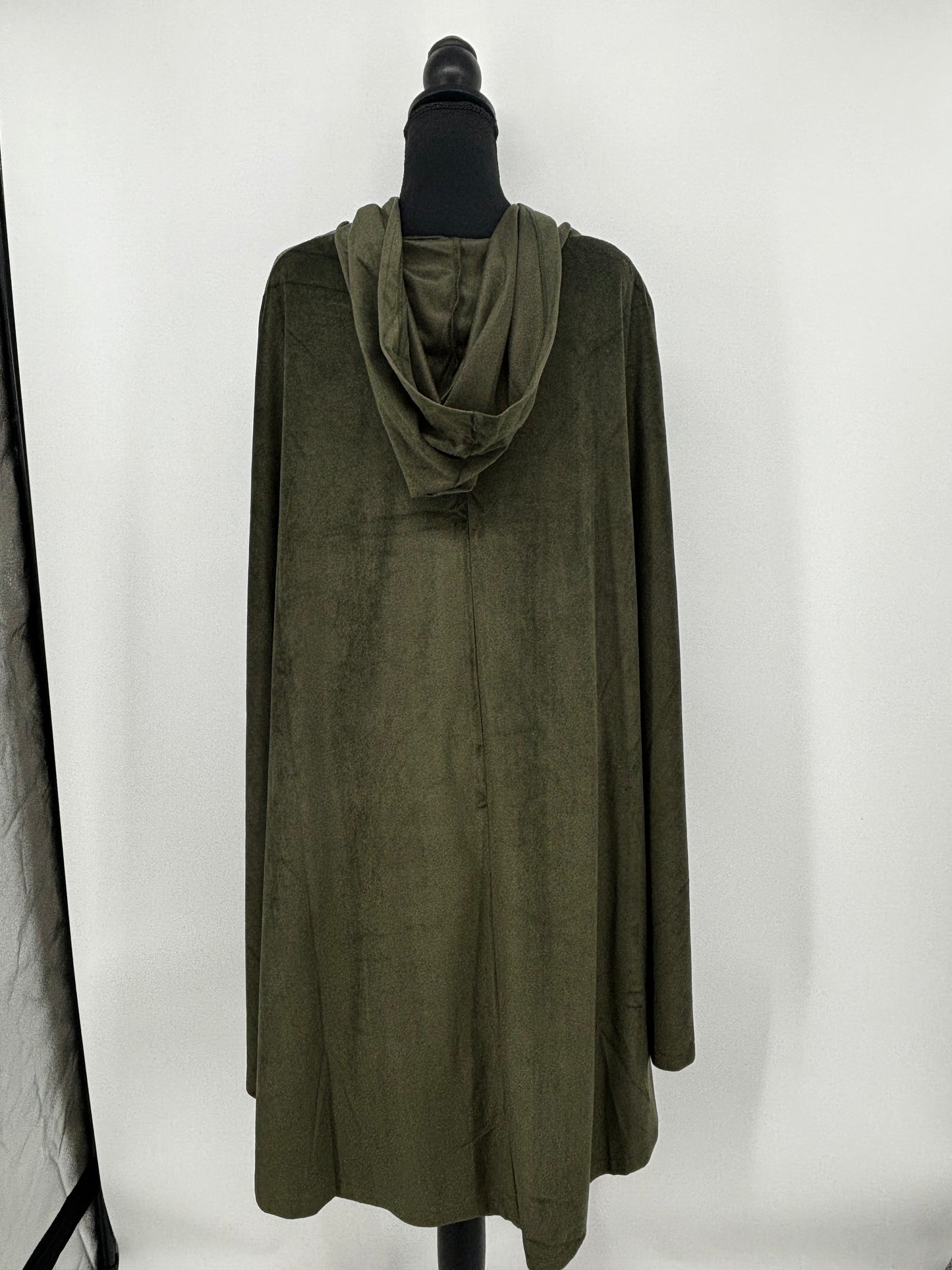 Dark Green Velvet Hooded Cape