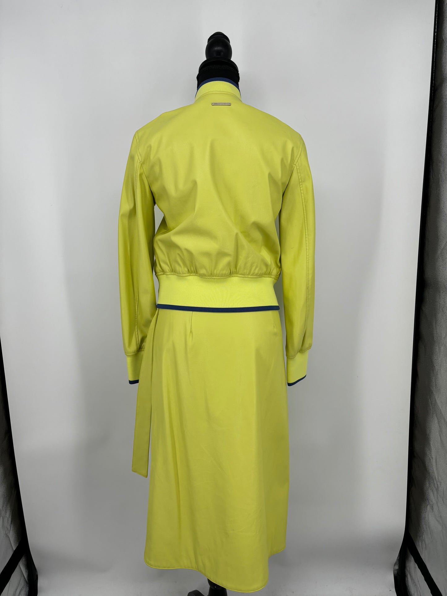 Women's Neon Green Two-Piece Set (Long Sleeve Top & Skirt) – Size XS