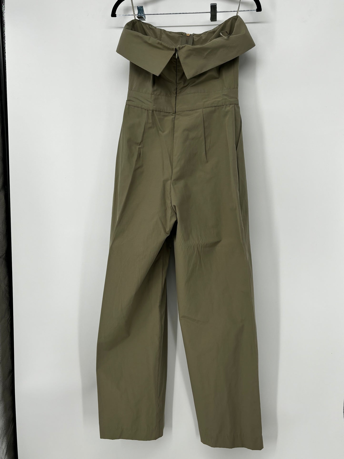 ZARA Women's Dark Green Strapless Jumpsuit – Size S