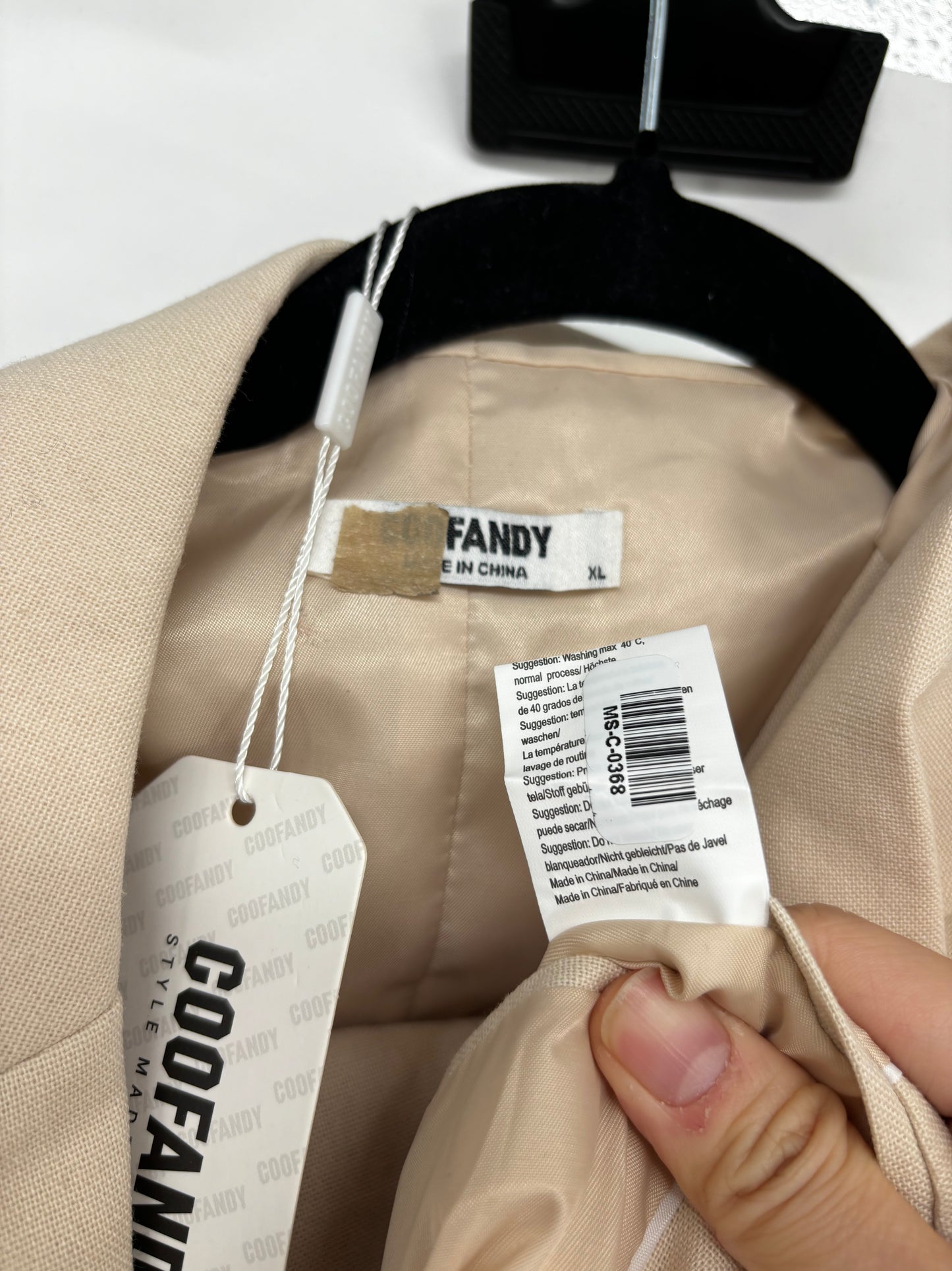 COOFANDY Men’s Light Brown Blazer – Size XL