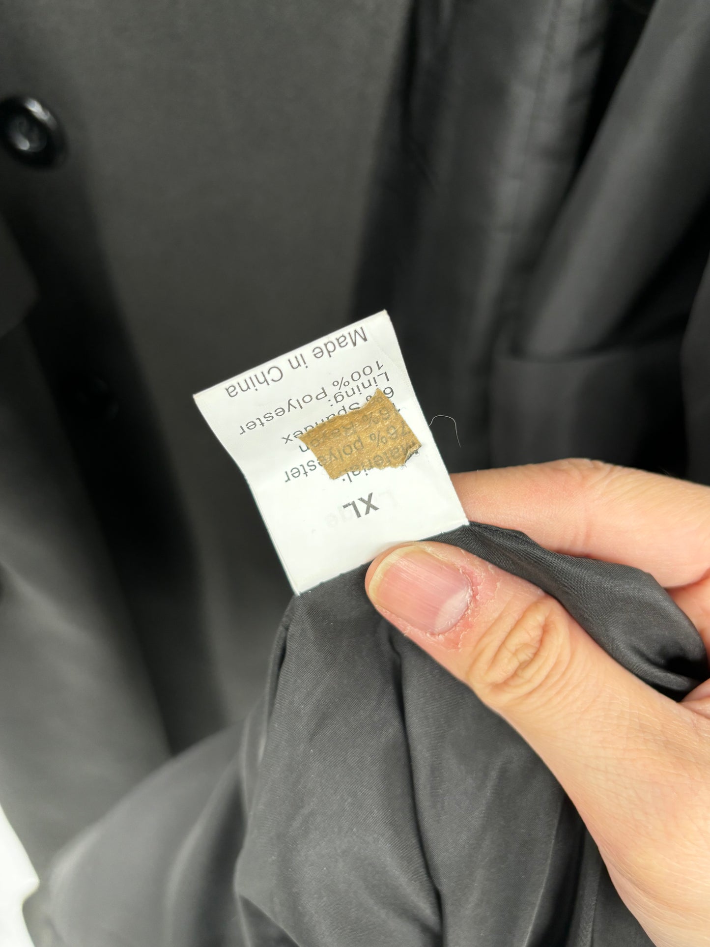 Men’s Black Overcoat – Size XL