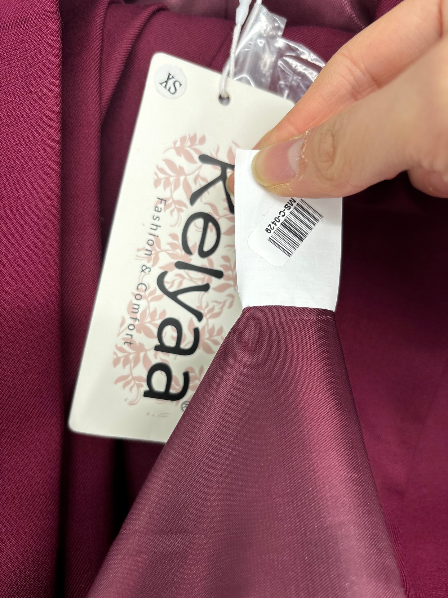 Women’s Burgundy Suit Set – XS (Blazer + Pants)