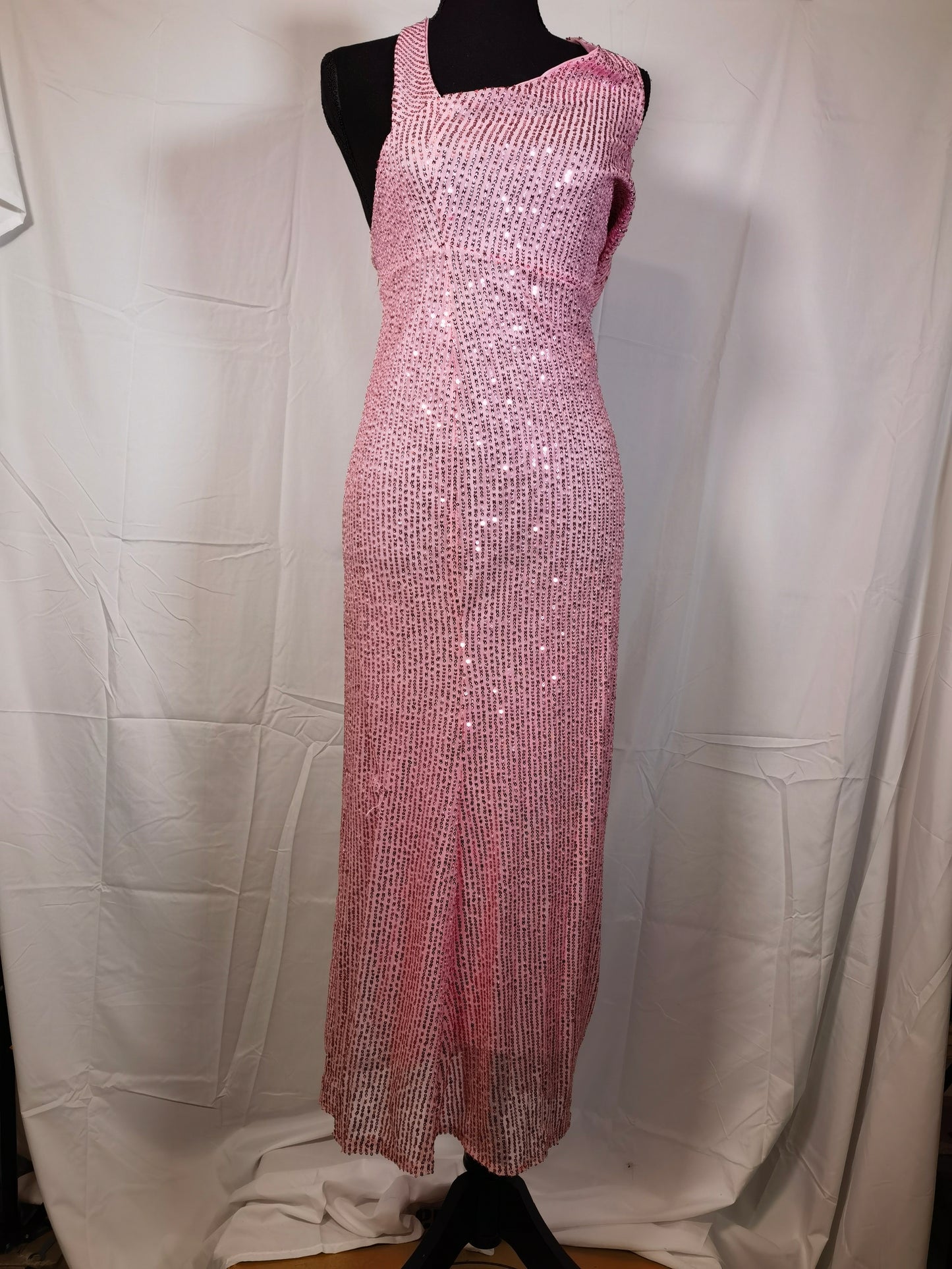Women's Mermaid One Shoulder Prom Dress with Slit Sequin Long Evening Formal Gown Size S