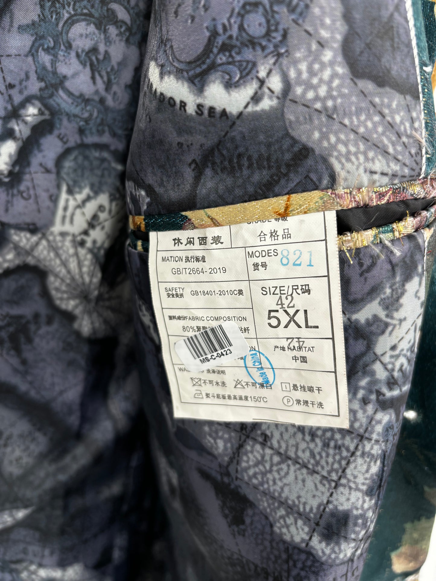 Men’s Printed Blazer – Size 5XL