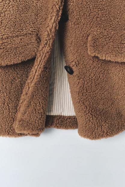 LONG FAUX SHEARLING COAT LIMITED EDITION Size 8