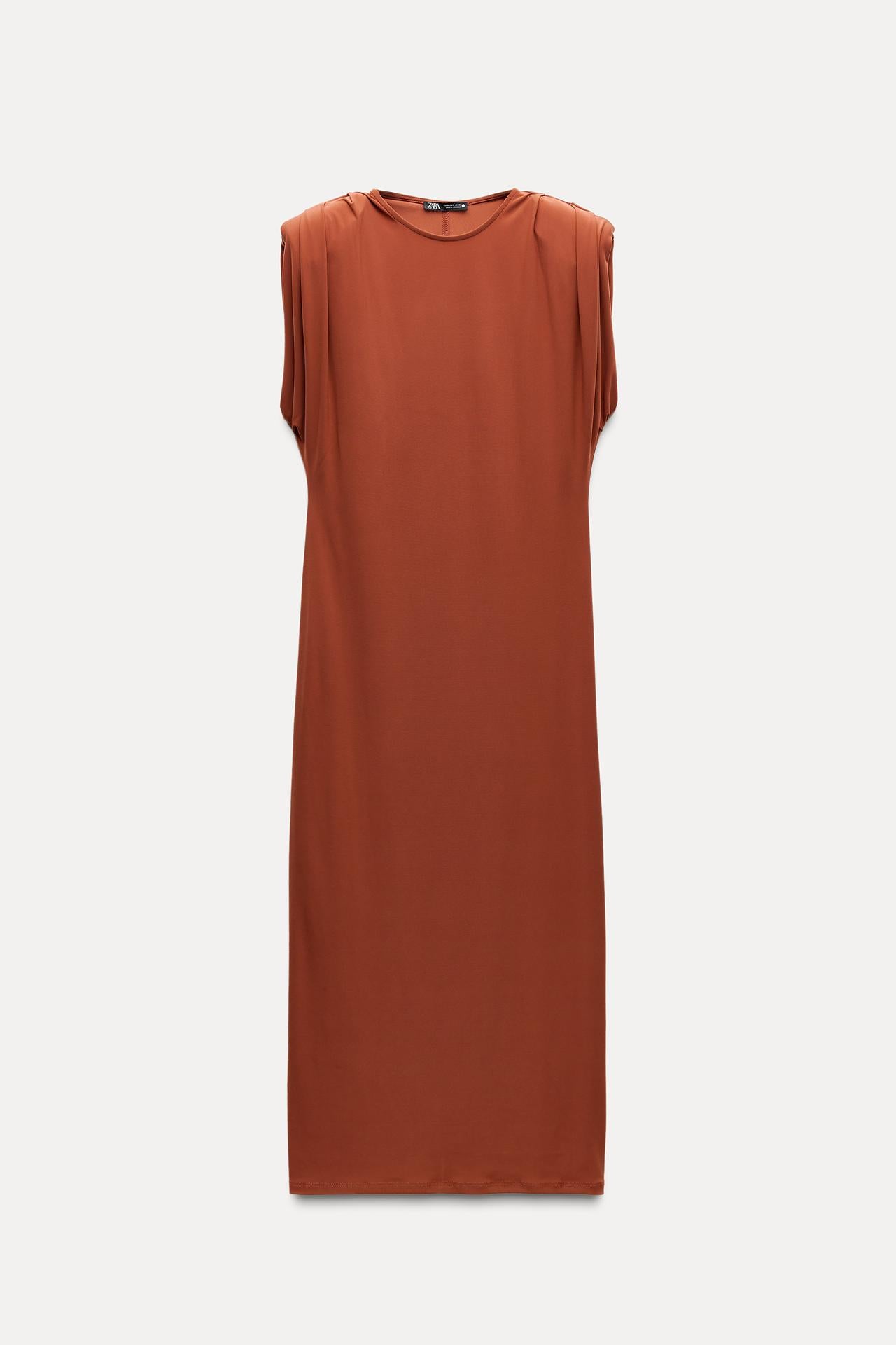 LONG DRESS WITH SHOULDER PADS Size S