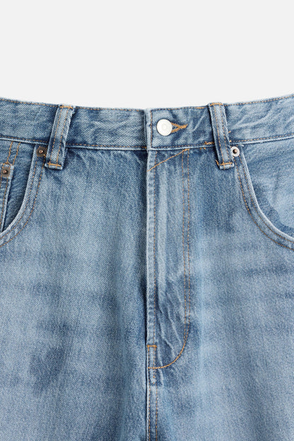 EVALESS Baggy Barrel Jeans for Womens High Waisted Wide Leg Boyfriend Denim Ankle Pants size 32