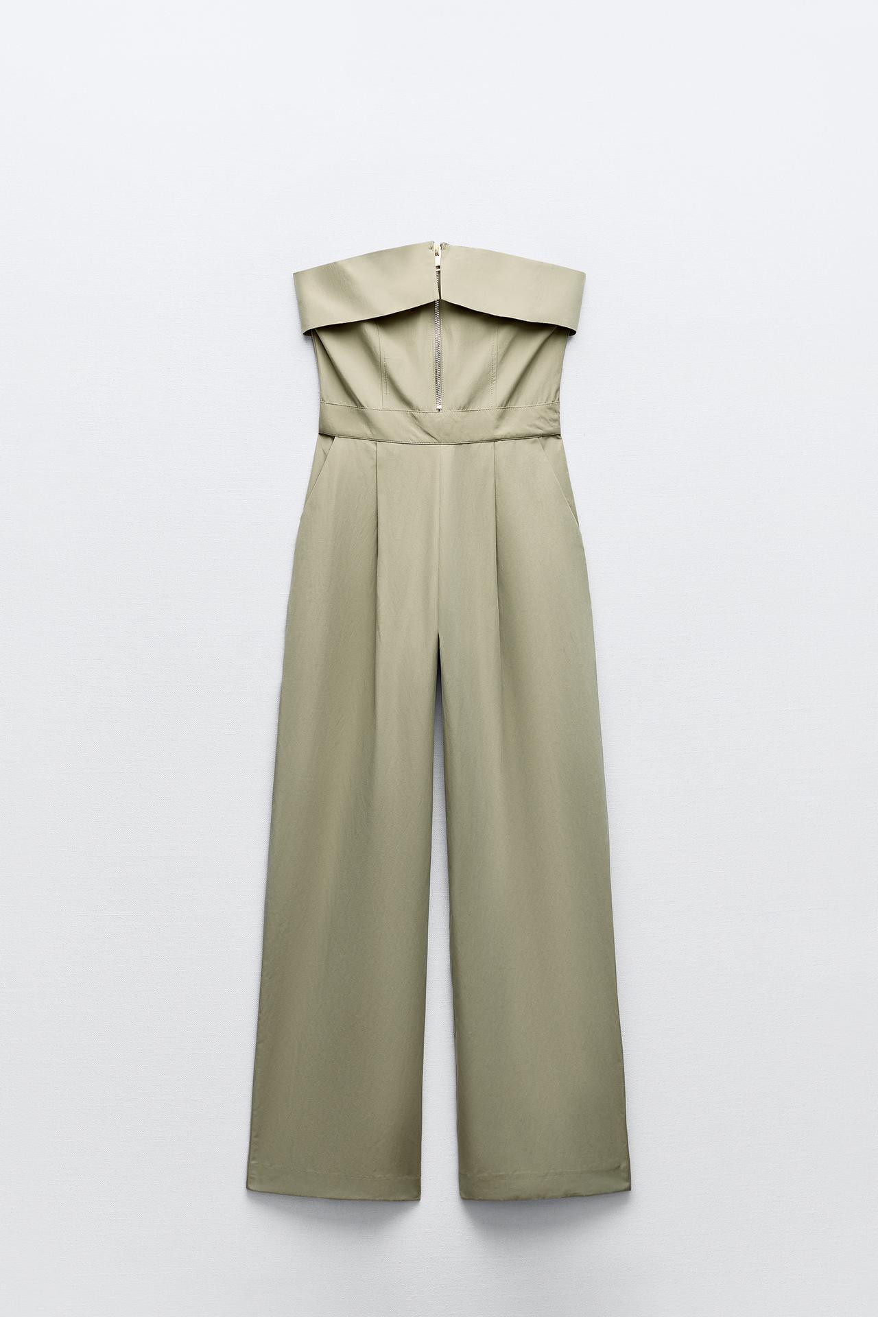 STRAPLESS ZIPPER JUMPSUIT Size S
