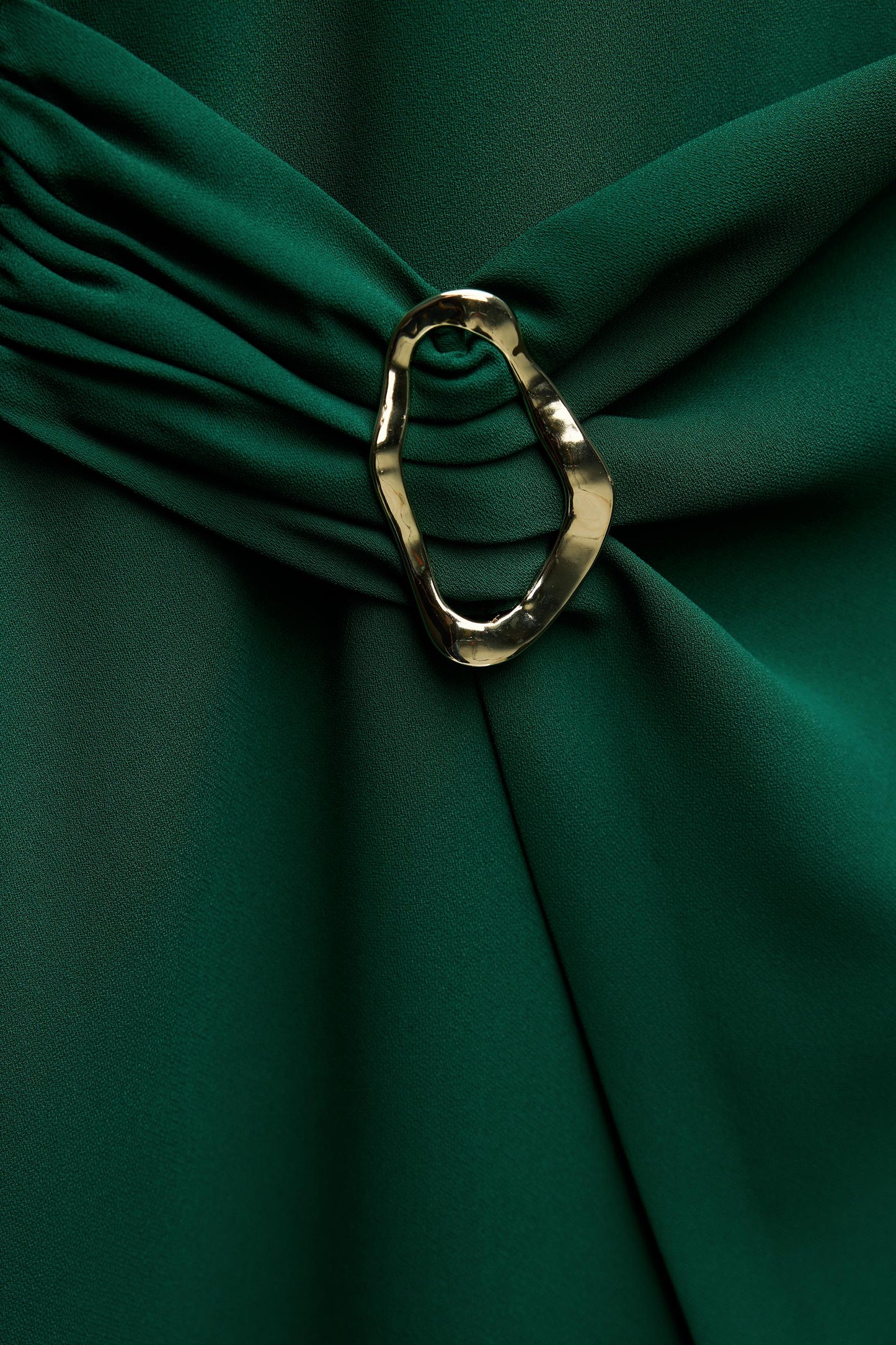 BUCKLED CREPE MIDI DRESS Size M