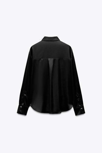 GOLD BUTTON SATIN EFFECT SHIRT Size XL