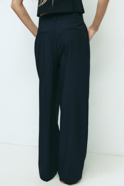 PINSTRIPE PLEATED PANTS Size S