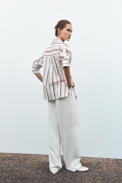 STRIPED POPLIN SHIRT Size S