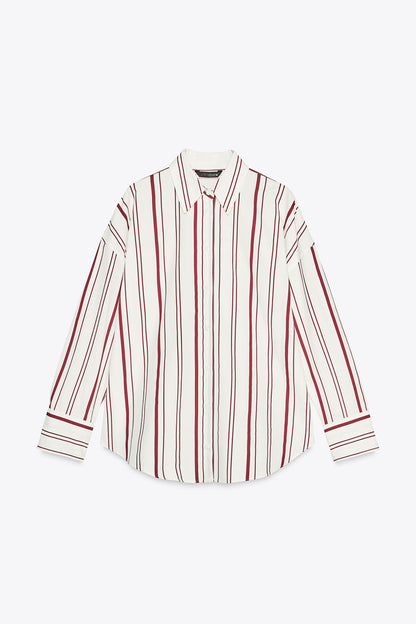 STRIPED POPLIN SHIRT Size S