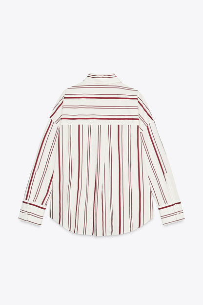 STRIPED POPLIN SHIRT Size S