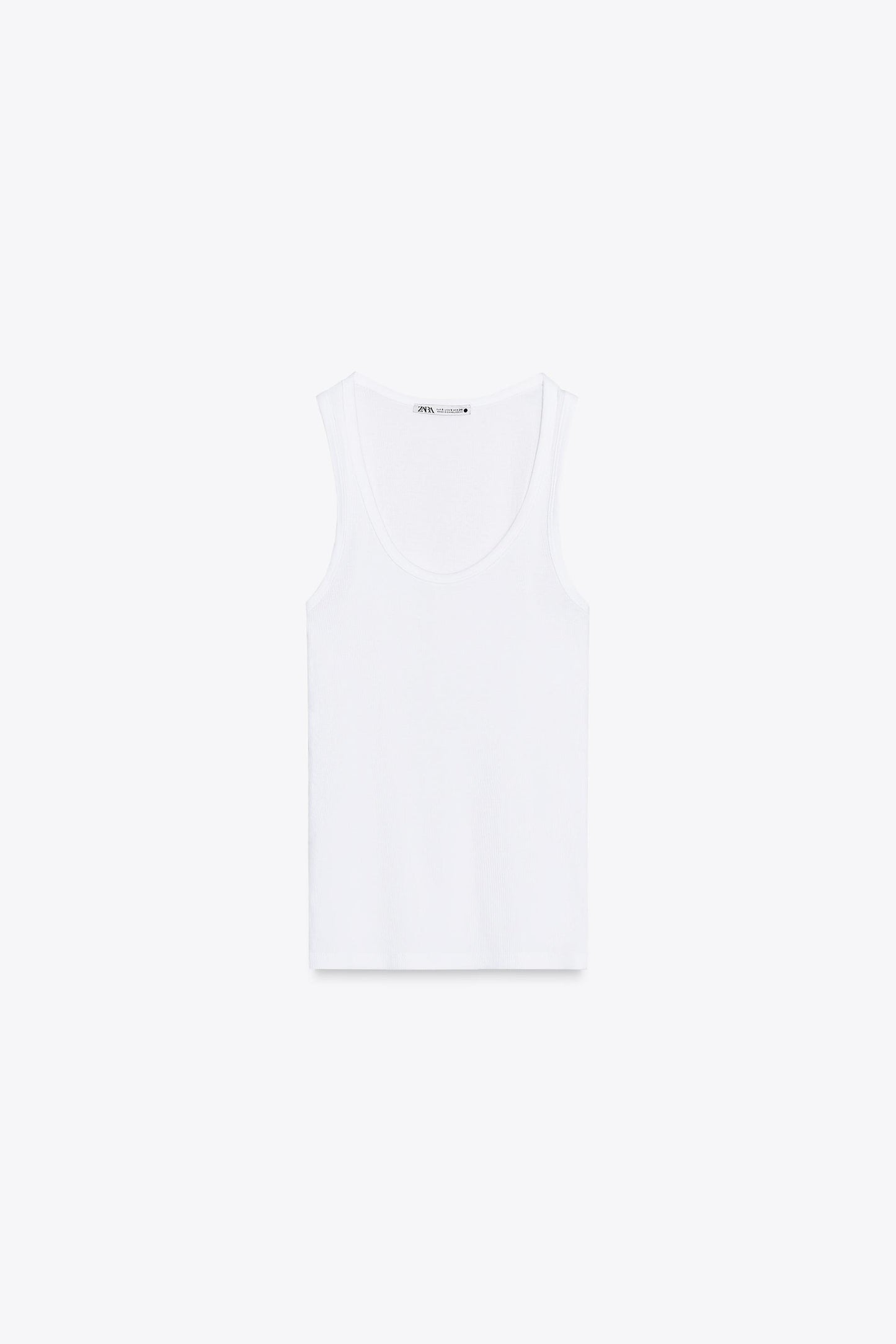SLEEVELESS RIBBED COTTON T-SHIRT size XS