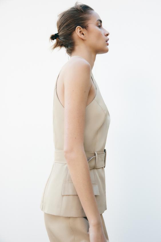 CROSSOVER BELTED MIDI DRESS size M