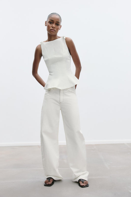 PEPLUM BOWS TOP size XS