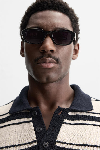 JACQUARD STRIPED KNIT POLO size M