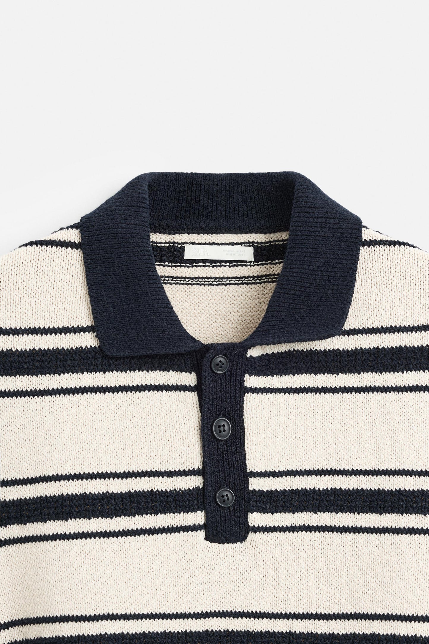 JACQUARD STRIPED KNIT POLO size M