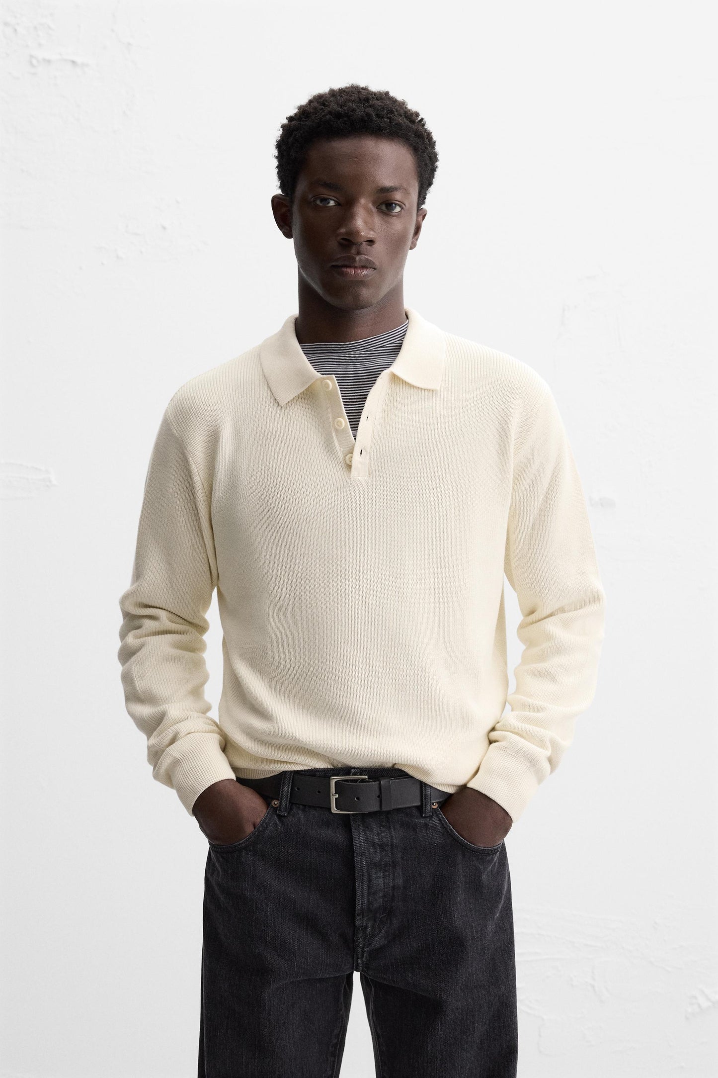 PEARL KNIT POLO SHIRT size L