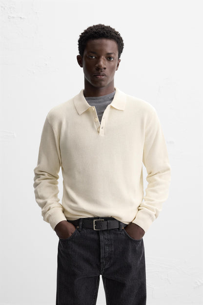 PEARL KNIT POLO SHIRT size L