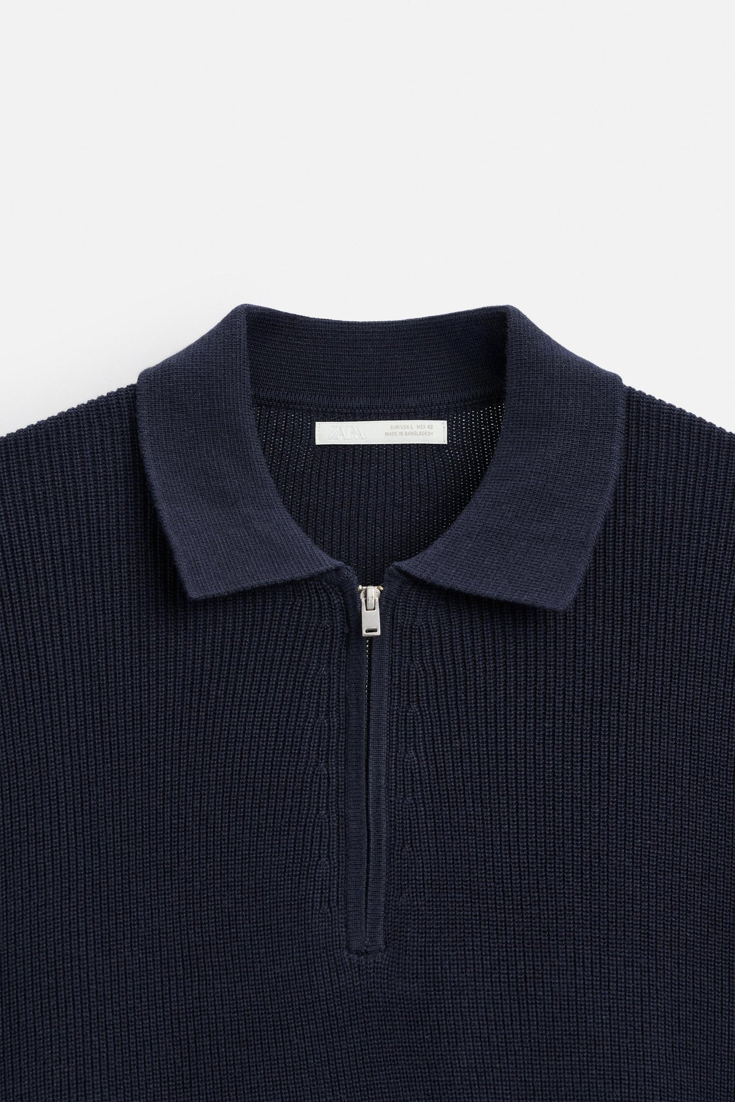 PURL KNIT ZIPPER POLO SHIRT blue size M