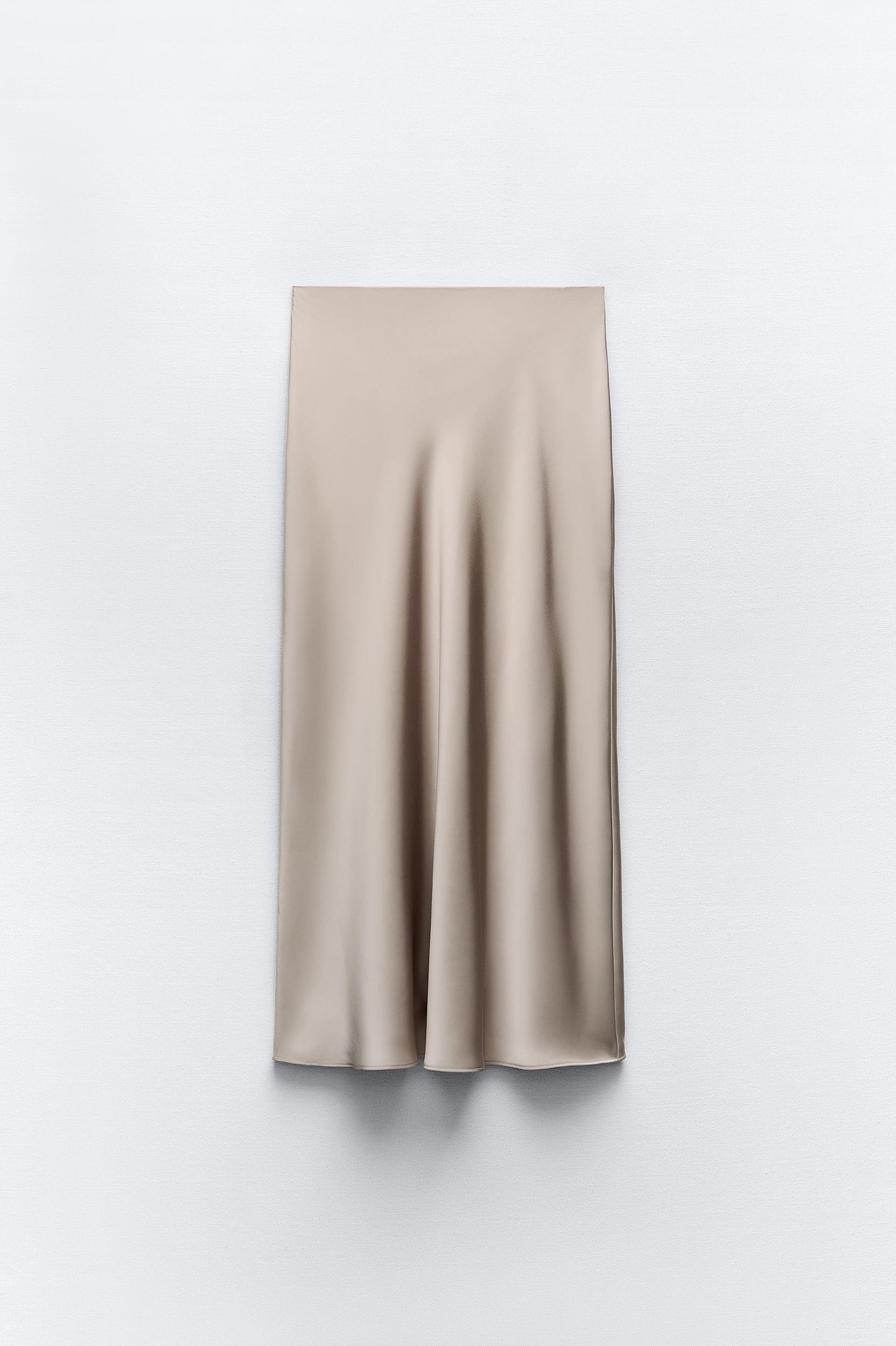 SATIN EFFECT MIDI SKIRT Size L