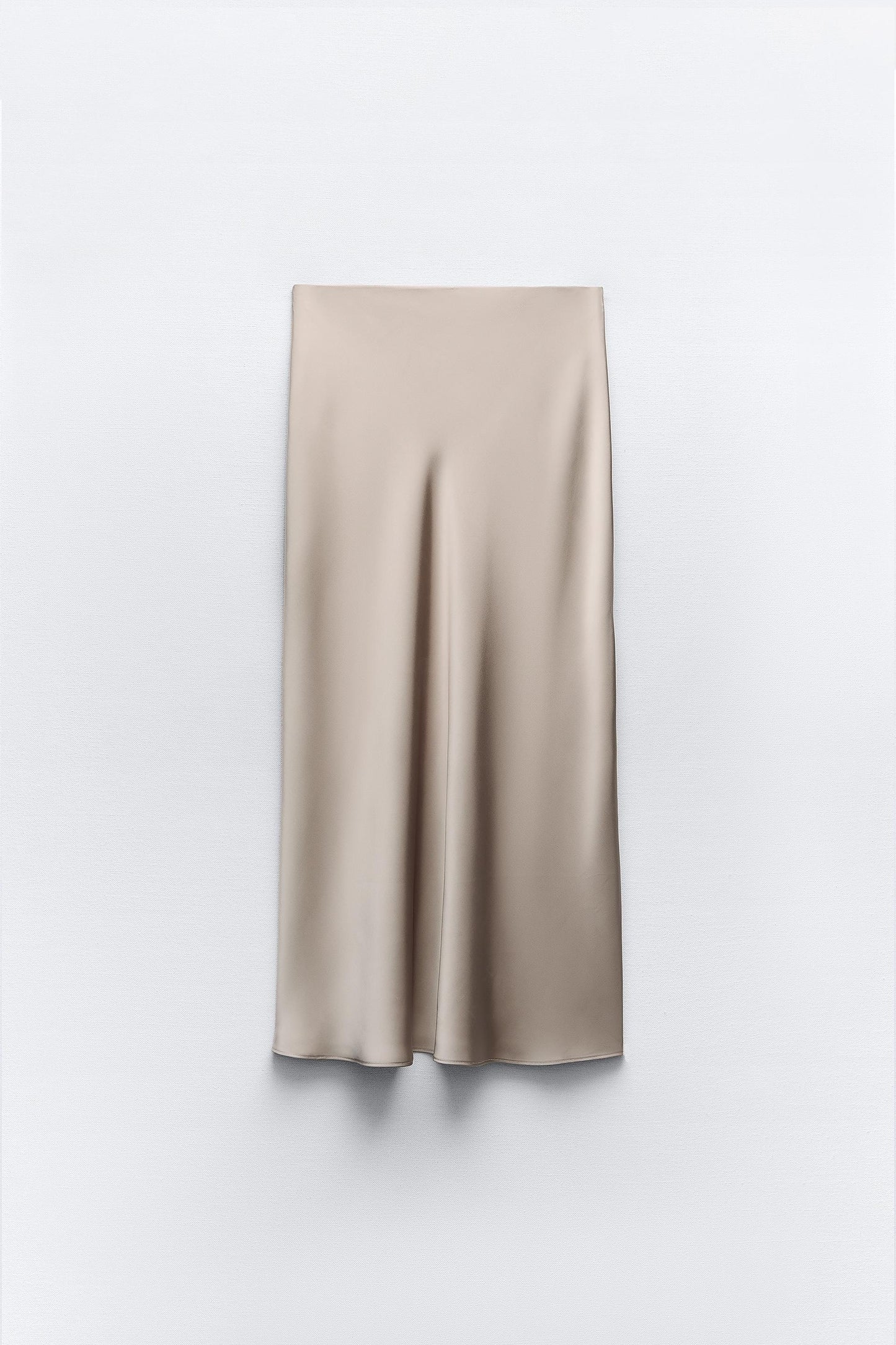 SATIN EFFECT MIDI SKIRT Size L