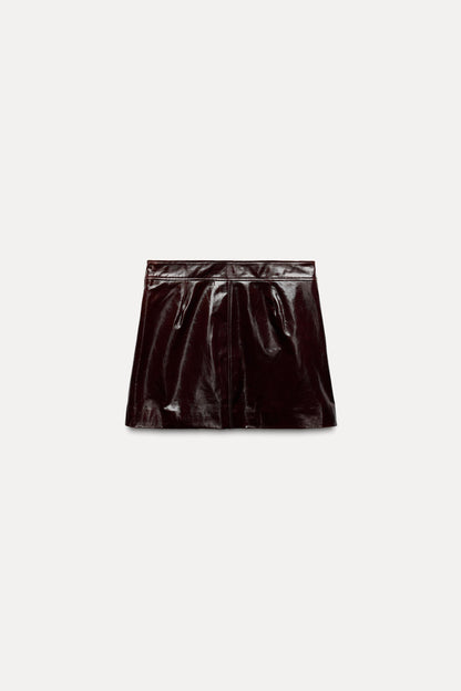 100% LEATHER SHORT SKIRT ZW COLLECTION Size No