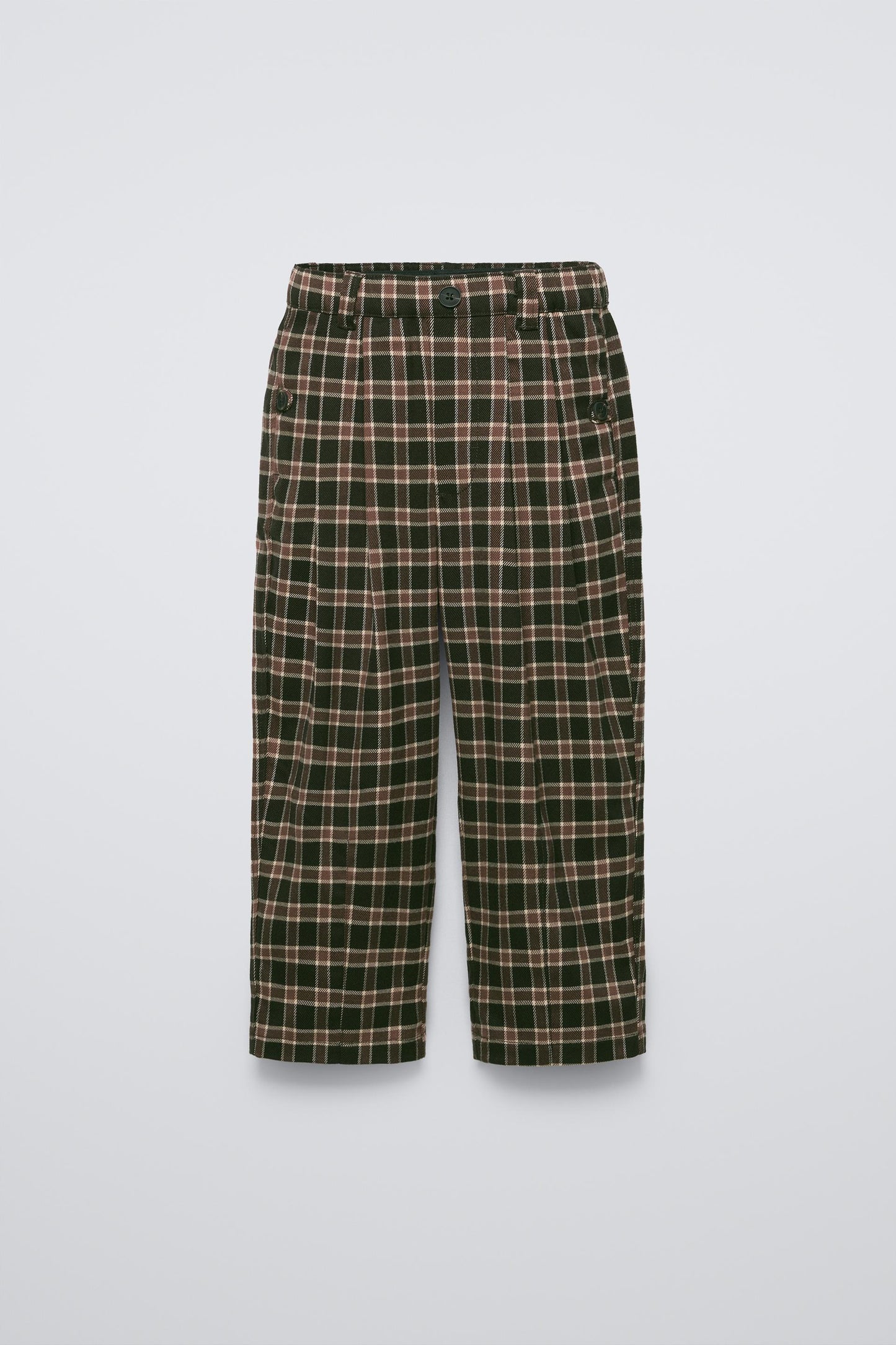PLAID PLEATED BALLOON LEG PANTS didn't find size on picture