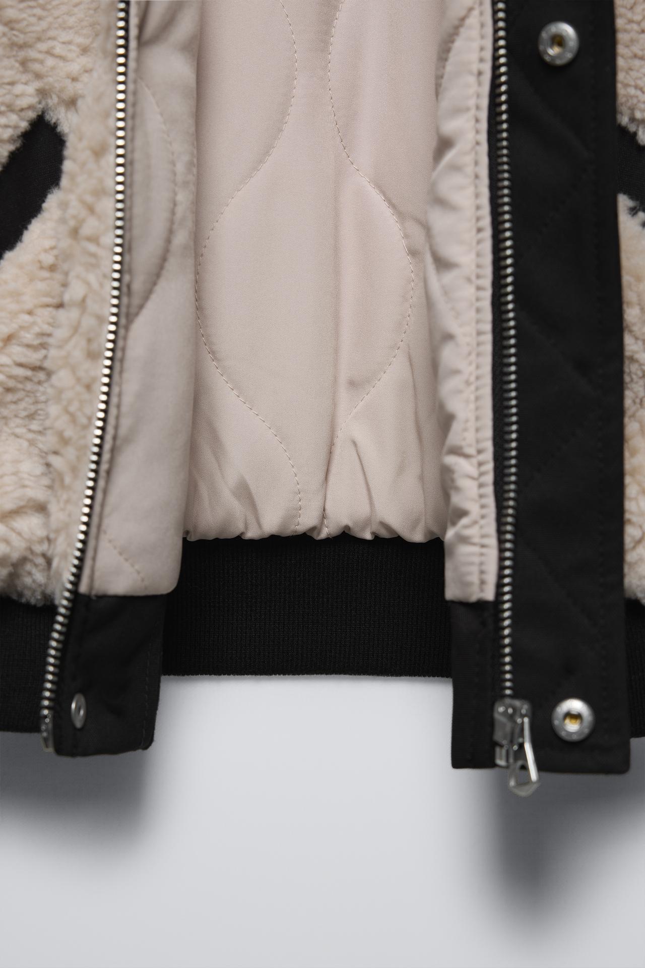 FLEECE BOMBER Kids Clothing Tops Grey Black Size 9-10