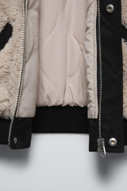 FLEECE BOMBER Kids Clothing Tops Grey Black Size 9-10