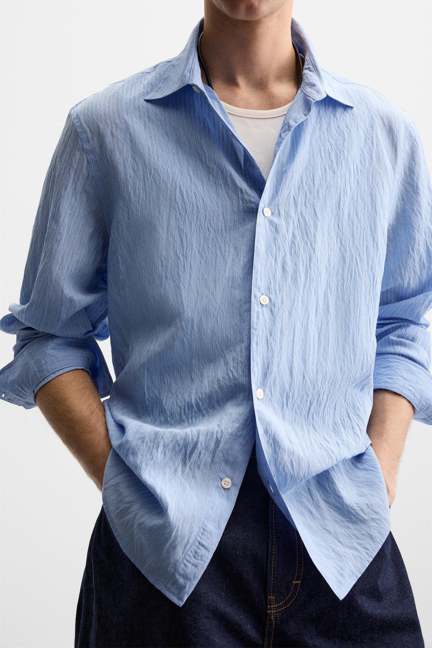 Men's FLOWY blue shirt size M