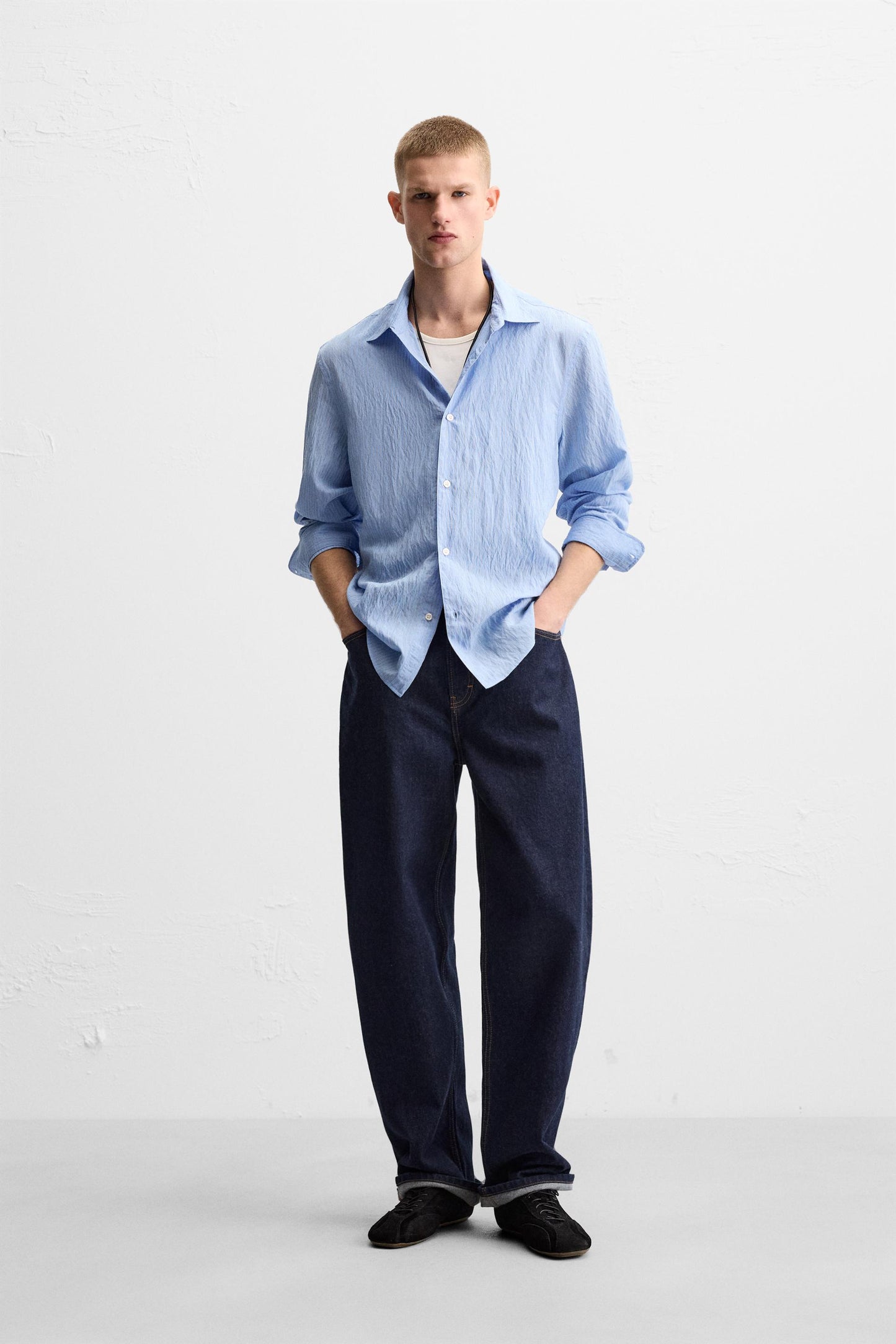 Men's FLOWY blue shirt size M