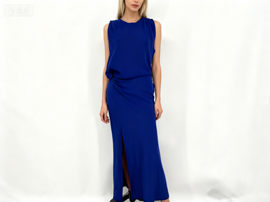 ZARA Women's Dark Blue Maxi Dress – Size S