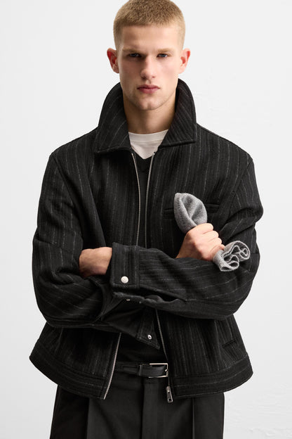 WOOL BLEND STRIPED JACKET size M