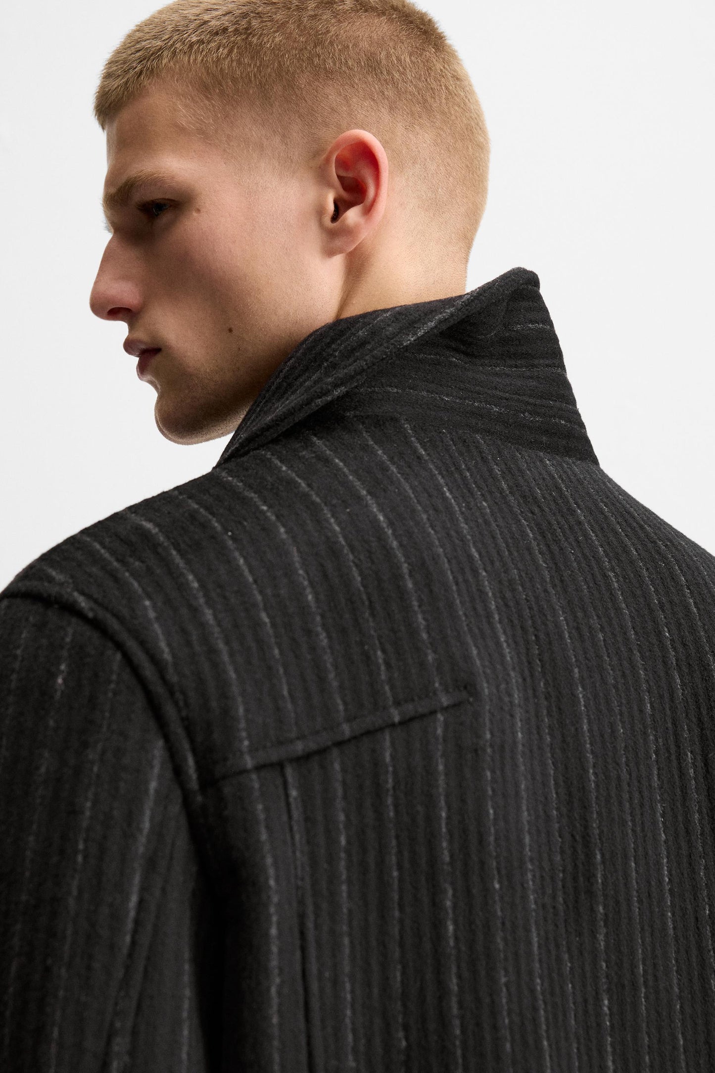 WOOL BLEND STRIPED JACKET size M