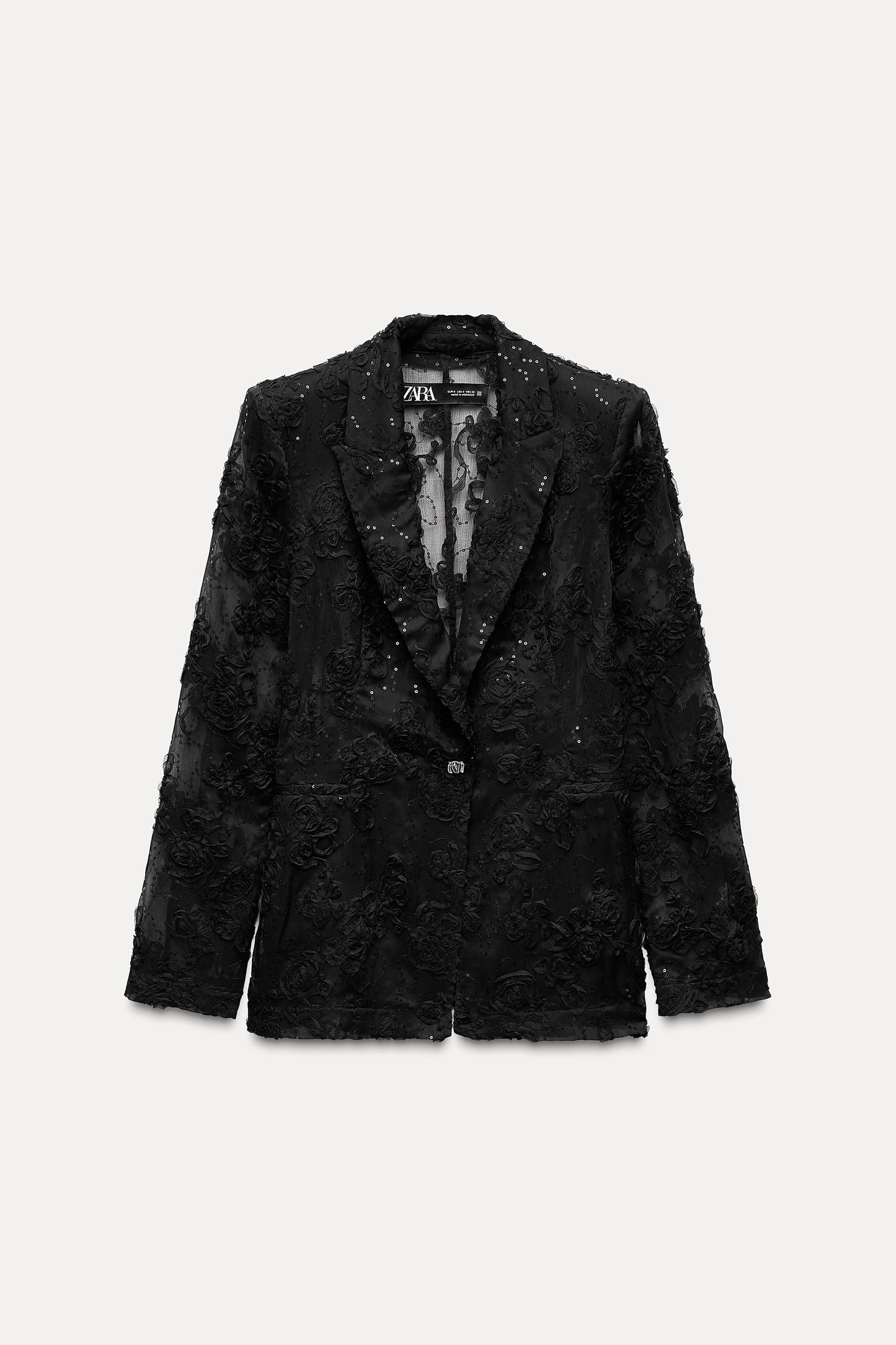 STRUCTURED SEQUINS SEMI-SHEER BLAZER Size S